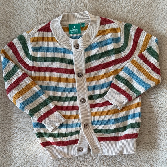 Little Green Radicals Other - Little Green Radicals Cream and Blue Cardigan